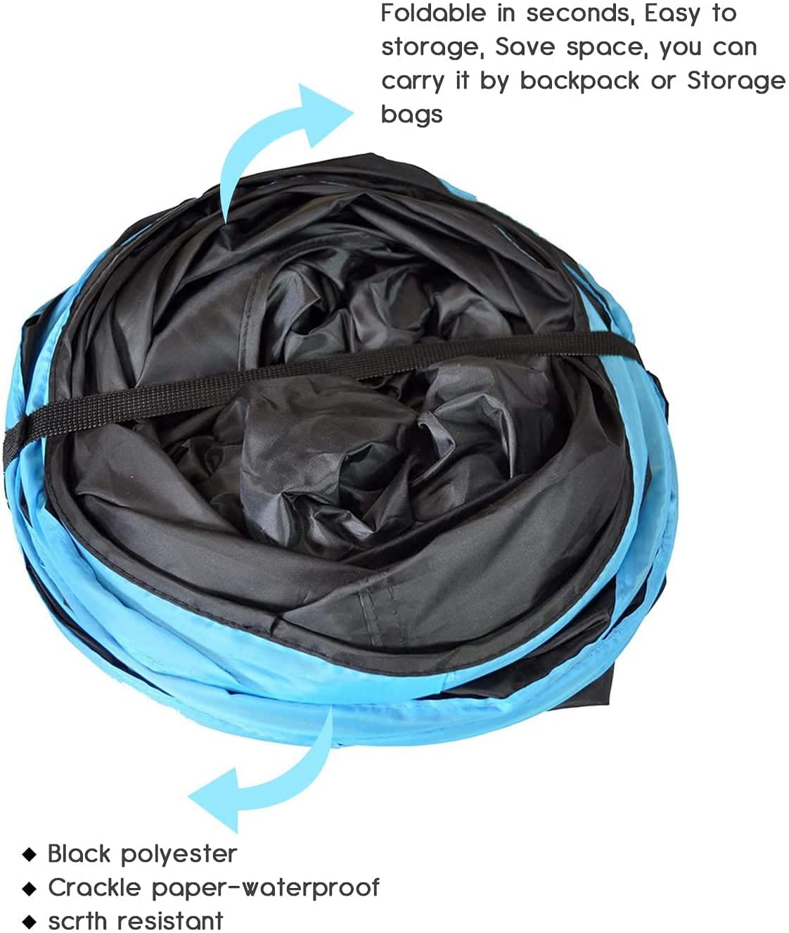 العاب نفق للقطط الاليفة، انبوب قابل للطي بثلاث طرق مع فتحة زقزقة، داخلية قابلة للطي للحيوانات الاليفة، للقطط والجرو والقطط الصغيرة والارانب