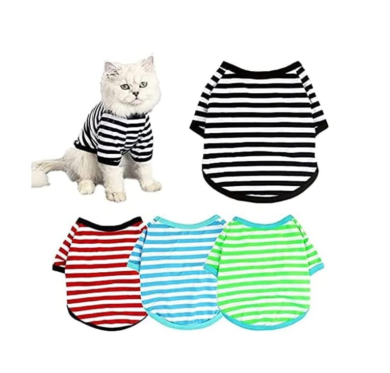 ان ايه/ تي شيرتات للقطط من هالامودو (مقاس S) - عبوة من 4 قطع