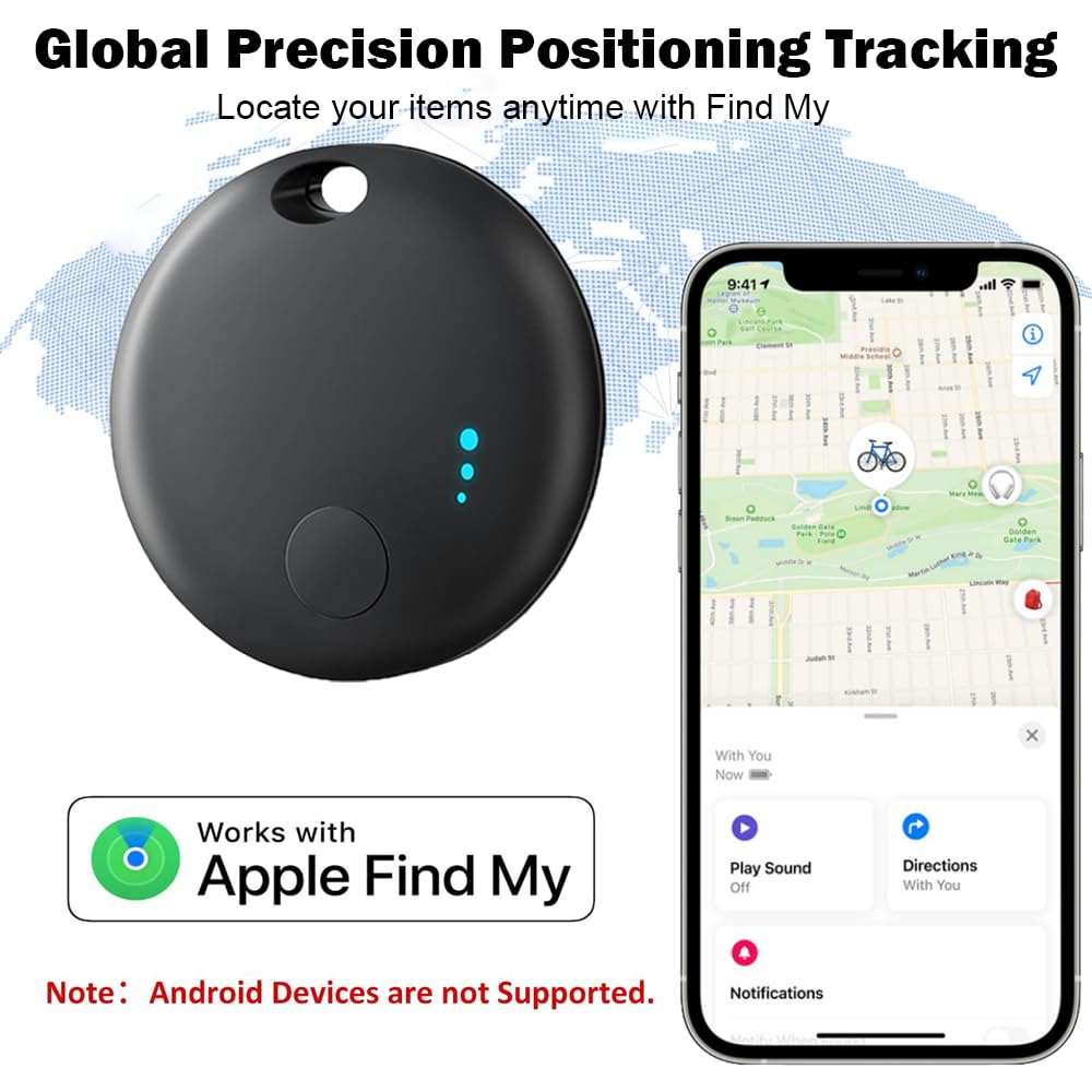 اند ذير بطاقة تعقب ذكية، جهاز تحديد مواقع عناصر المفاتيح متوافق مع iOS، جهاز تتبع الاطفال مقاوم للماء بتصنيف IP67 لمقاومة المياه والغبار، جهاز تتبع بلوتوث صغير لامتعة القطط وحقائب السفر والمحافظ