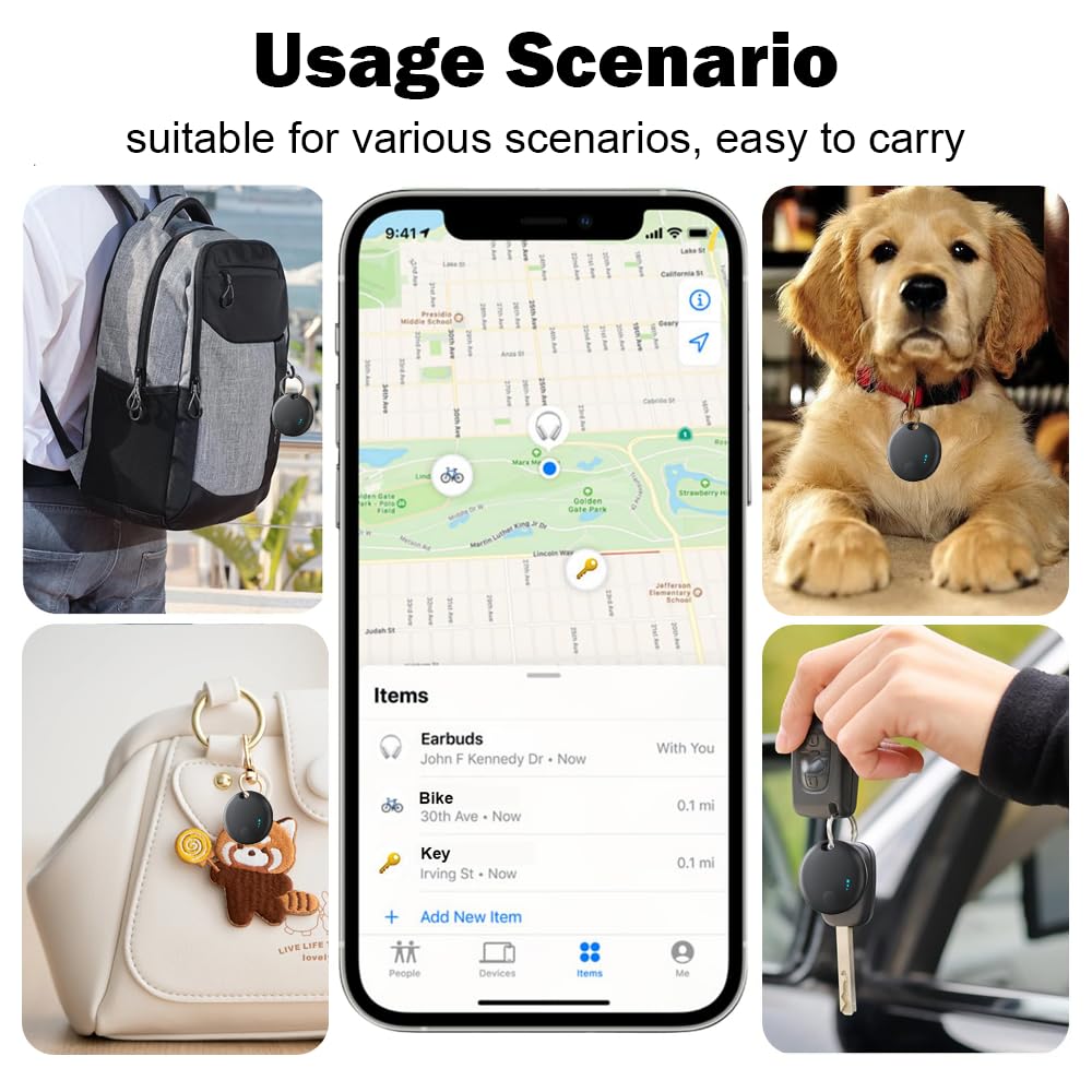 اند ذير بطاقة تعقب ذكية، جهاز تحديد مواقع عناصر المفاتيح متوافق مع iOS، جهاز تتبع الاطفال مقاوم للماء بتصنيف IP67 لمقاومة المياه والغبار، جهاز تتبع بلوتوث صغير لامتعة القطط وحقائب السفر والمحافظ