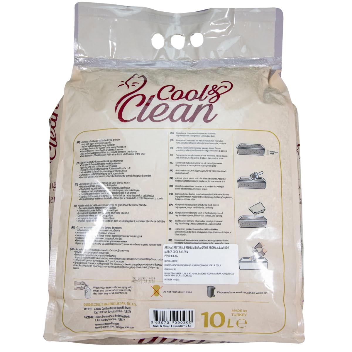 باتيماكس رمل فضلات القطط المتكتل من كول اند كلين 10 لتر - لافندر ستاندرد