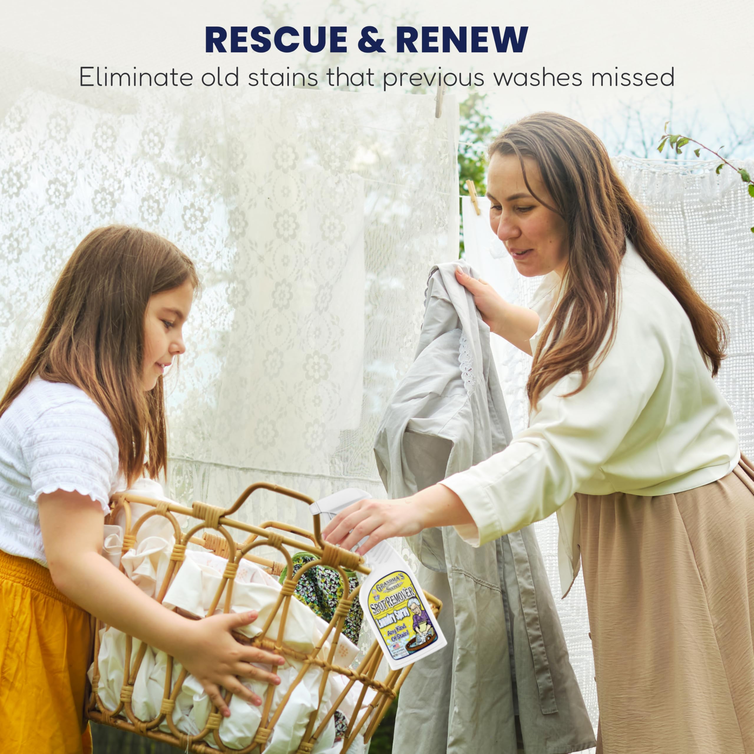 بخاخ غسيل مزيل البقع من جراندماز سيكرت، مزيل بقع الكلور والمبيض والسموم للملابس، مزيل بقع القماش من الزيوت والطلاء والدم وبقع الحيوانات الأليفة، 473 ملم، قطعتان في العبوة