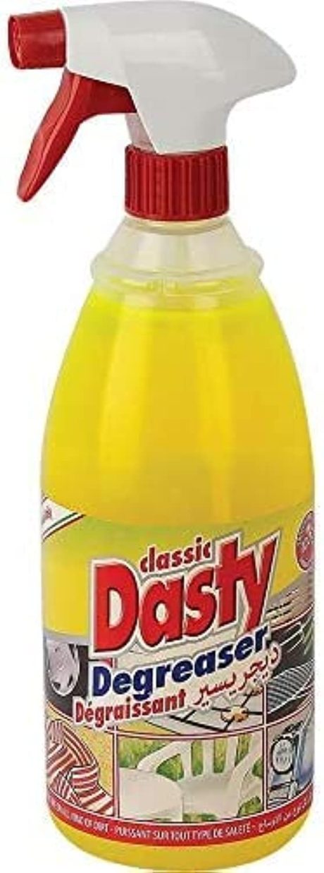 بخاخ مزيل الشحوم كلاسيك داستي سعة 1 لتر - قوي متعدد الاسطح والشحوم والبقع برائحة الليمون صديق للبيئة صنع في ايطاليا - عبوة من 4 قطع