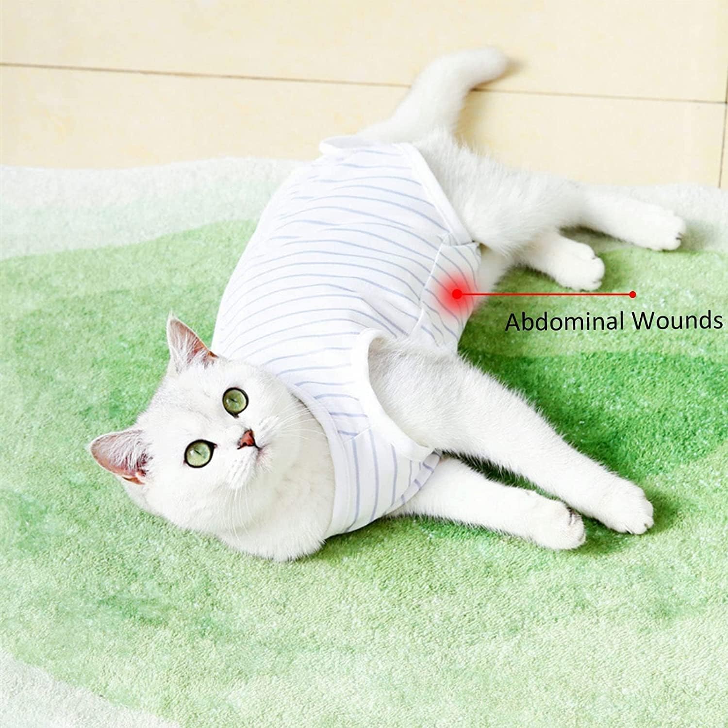 بدلة التعافي من جراحة القطط من ابوتو، بدلة تعافي ناعمة رمادية للقطط بعد الجراحة، قطعة واحدة مضادة للعق للرجال والنساء، مقاس M جيد التهوية للحيوانات الاليفة من 3 الى 6 كجم، بديل للطوق الإلكتروني