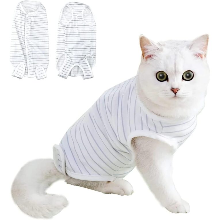 بدلة التعافي من جراحة القطط من ابوتو، بدلة تعافي ناعمة رمادية للقطط بعد الجراحة، قطعة واحدة مضادة للعق للرجال والنساء، مقاس M جيد التهوية للحيوانات الاليفة من 3 الى 6 كجم، بديل للطوق الإلكتروني