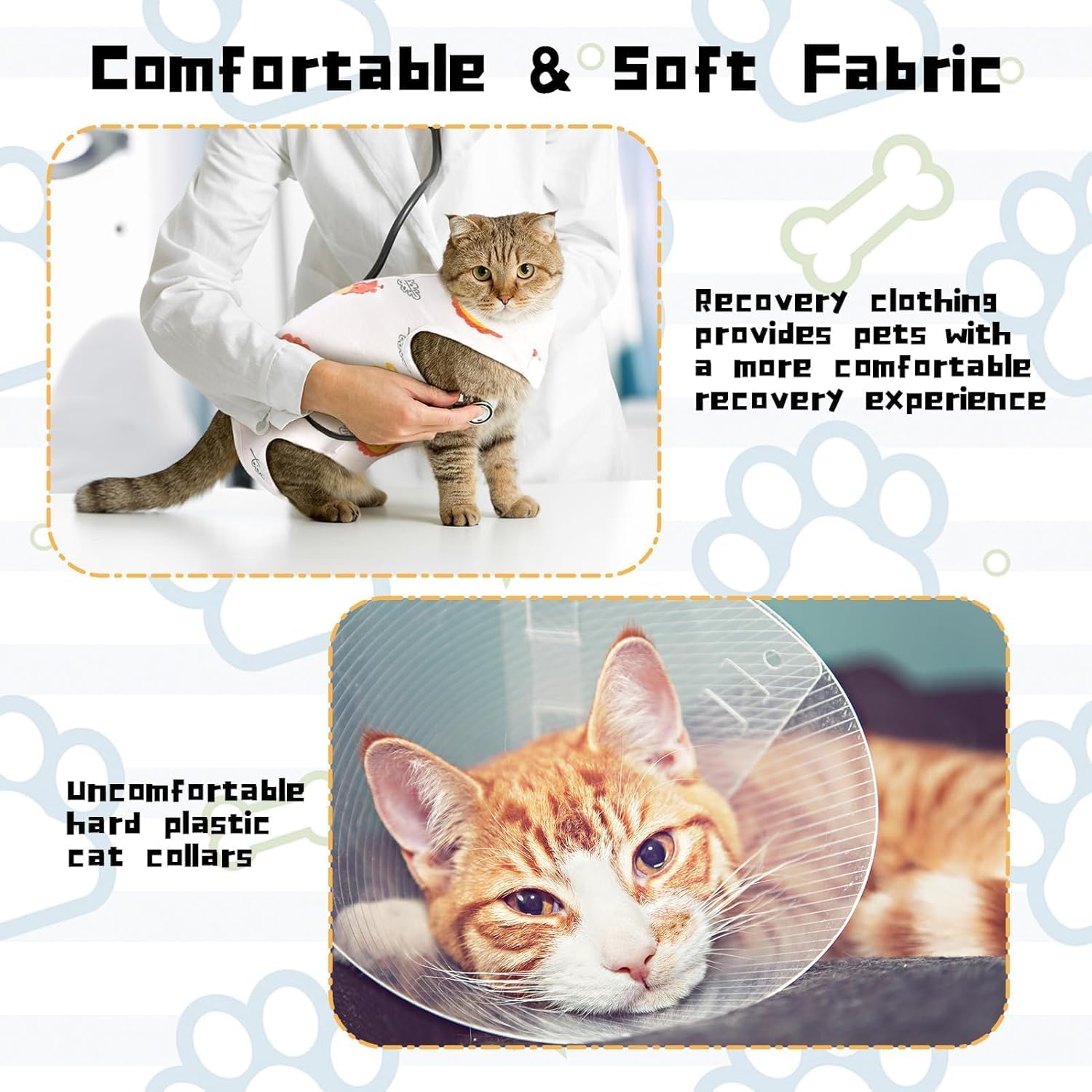بدلة التعافي من جراحة القطط، قطعة واحدة مضادة للعق، بدلة رش بديلة مخروطية للقطط، واقي من الجروح بعد الجراحة، حماية من الامراض الجلدية، مقاس M، طباعة حيوانات الغابة