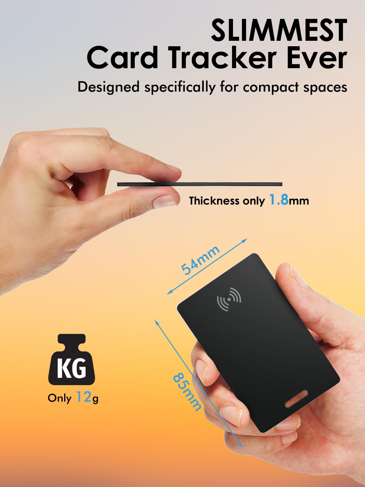 بطاقة تتبع اندرويد، جهاز تتبع بلوتوث للاندرويد محدد موقع محفظة معتمد من جوجل متوافق مع تطبيق جوجل فايند ماي ديفيس، بطاقة تتبع ذكية للمحافظ والمفاتيح وشنطة الظهر - لون أسود