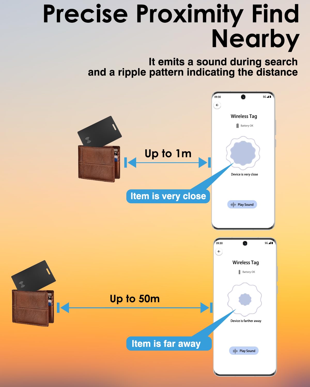 بطاقة تتبع اندرويد، جهاز تتبع بلوتوث للاندرويد محدد موقع محفظة معتمد من جوجل متوافق مع تطبيق جوجل فايند ماي ديفيس، بطاقة تتبع ذكية للمحافظ والمفاتيح وشنطة الظهر - لون أسود