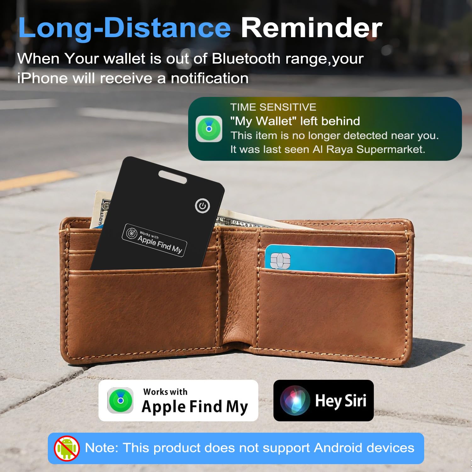 بطاقة تتبع ذكية للامان من اكس كيموس، مكتشف ذكي رفيع قابل لاعادة الشحن، يعمل مع ابل فايند ماي (iOS فقط)، متتبع محفظة، مكتشف الهاتف، مكتشف عناصر بطاقة الامتعة، مقاوم للماء IP68 (اندرويد غير مدعوم)