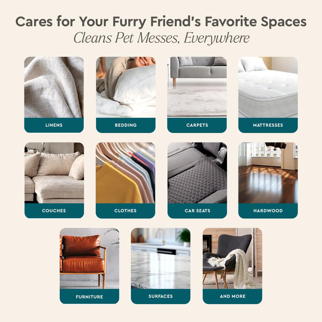 بيورسي مزيل بقع ورائحة الحيوانات الاليفة - روائح للمنزل - تركيبة الجيل الثاني بدون شطف - بول الاحترافي يعمل بالطاقة النباتية - السجاد الآمن