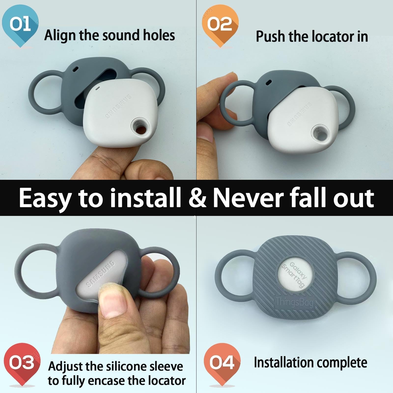 جهاز تتبع ذكي جالاكسي سمارت تاج سيليكون لطوق الكلاب عبوة من قطعتين مضادة للماء لتعقب الحيوانات الاليفة والقطط حامل بنظام تحديد المواقع يثبت بطوق اسود نظام العالمي أجهزة لوحية