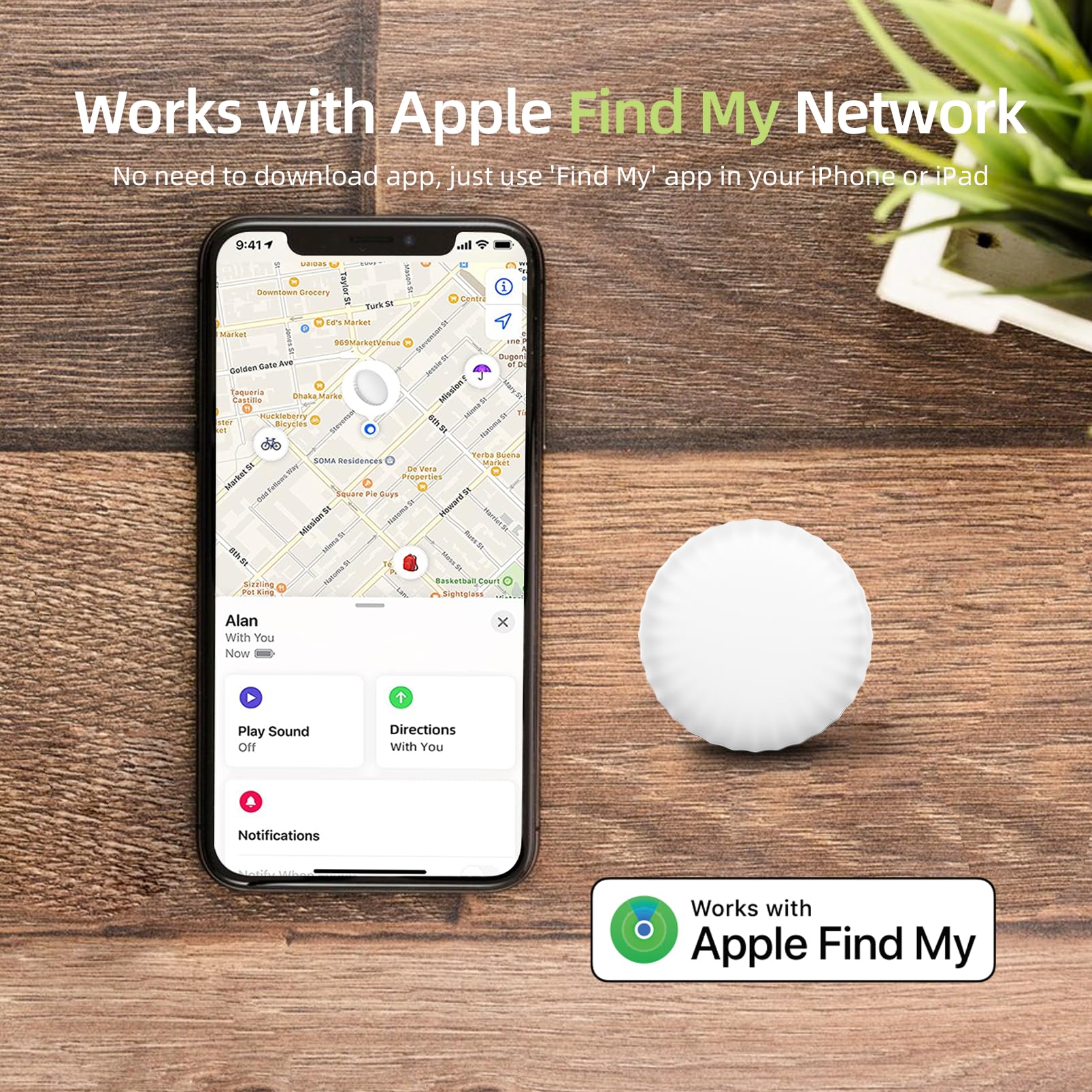 جهاز تحديد مواقع المفاتيح، متتبع الامتعة، بطاقة تعقب المفاتيح بلوتوث تعمل مع جهاز تتبع مفاتيح ابل فايند ماي كيز مع بطارية قابلة للاستبدال، مكتشف العناصر للمفاتيح والحقائب والمحافظ والامتعة والاطفال