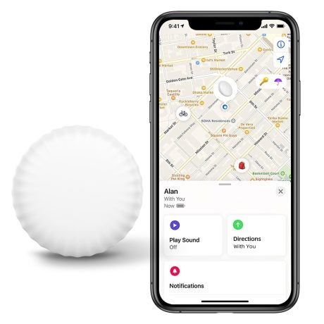 جهاز تحديد مواقع المفاتيح، متتبع الامتعة، بطاقة تعقب المفاتيح بلوتوث تعمل مع جهاز تتبع مفاتيح ابل فايند ماي كيز مع بطارية قابلة للاستبدال، مكتشف العناصر للمفاتيح والحقائب والمحافظ والامتعة والاطفال