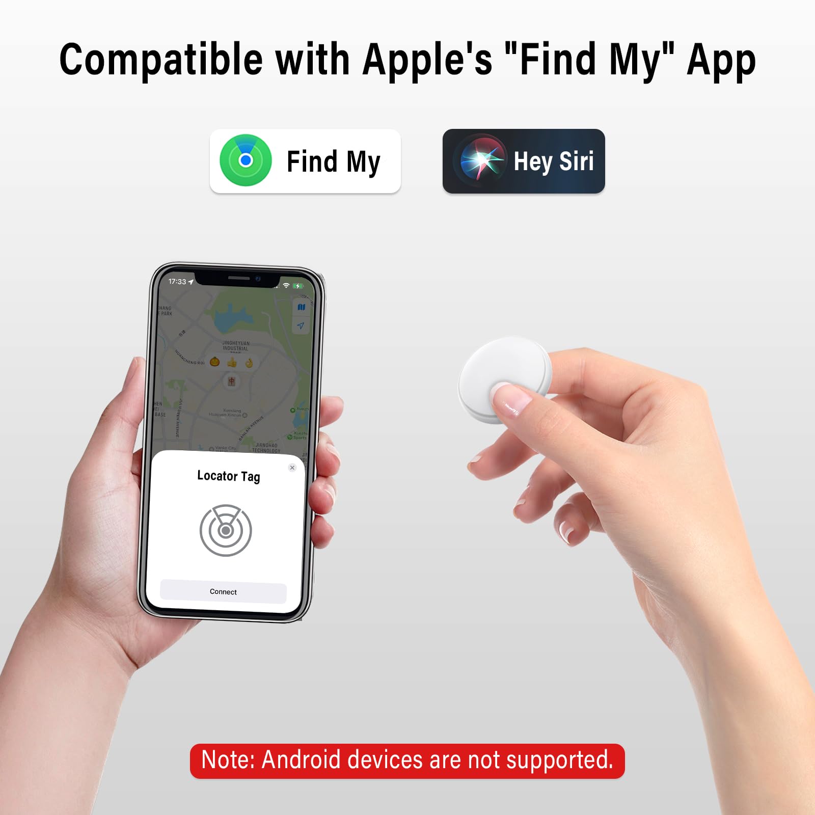 جهاز تعقب بلوتوث متوافق فقط مع جهاز تتبع المفاتيح المعتمد من ابل اي او اس لمفاتيح السيارة والمحفظة وجهاز تحديد مواقع المفاتيح مع جهاز تعقب صوت ونظام تحديد المواقع للقطط، عبوة من قطعتين