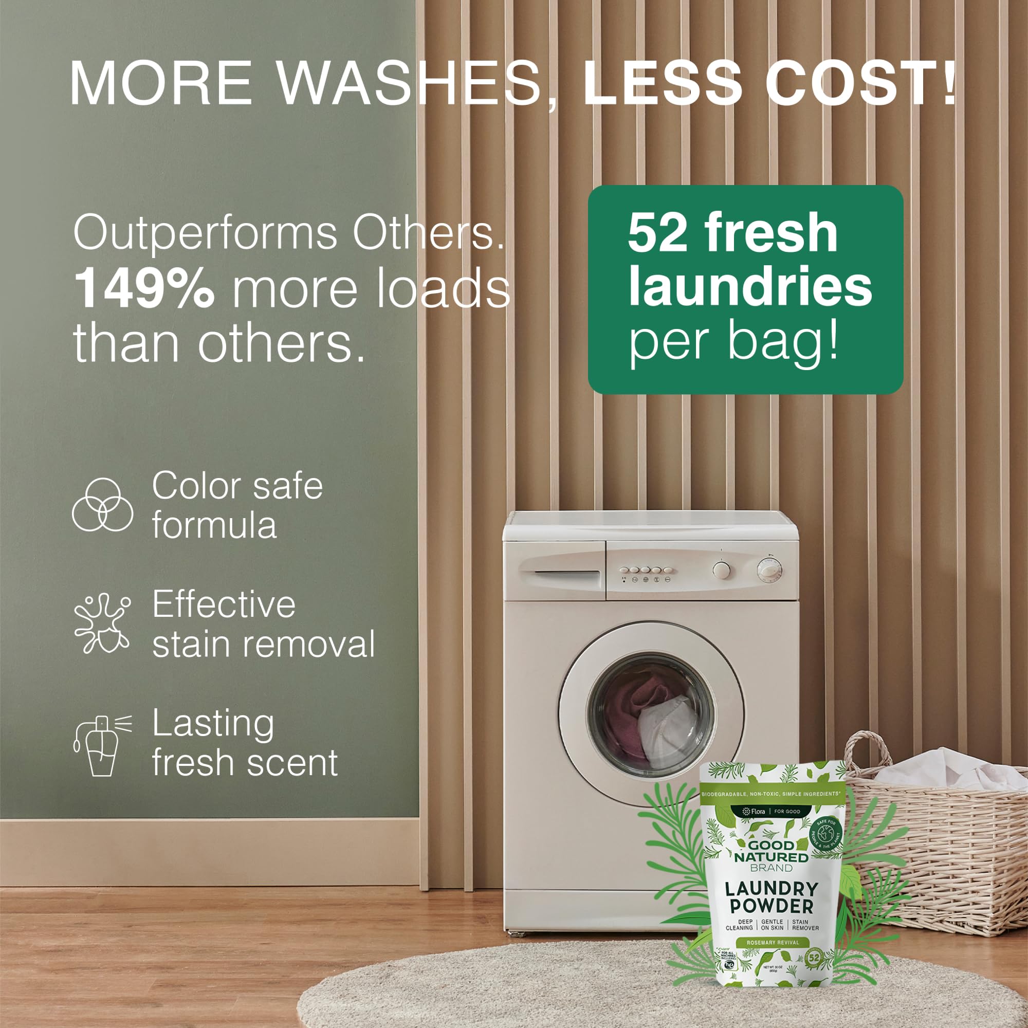 جود ناتيورد براند | مزيل بقع ورائحة الحيوانات الاليفة للغسيل | منظف غسيل الحيوانات الاليفة لاسرة الكلاب وبول القطط والرائحة ولعاب الكلاب | لا يسبب الحساسية وغير سام | غير معطر | 48 اونصة 94 حمولة