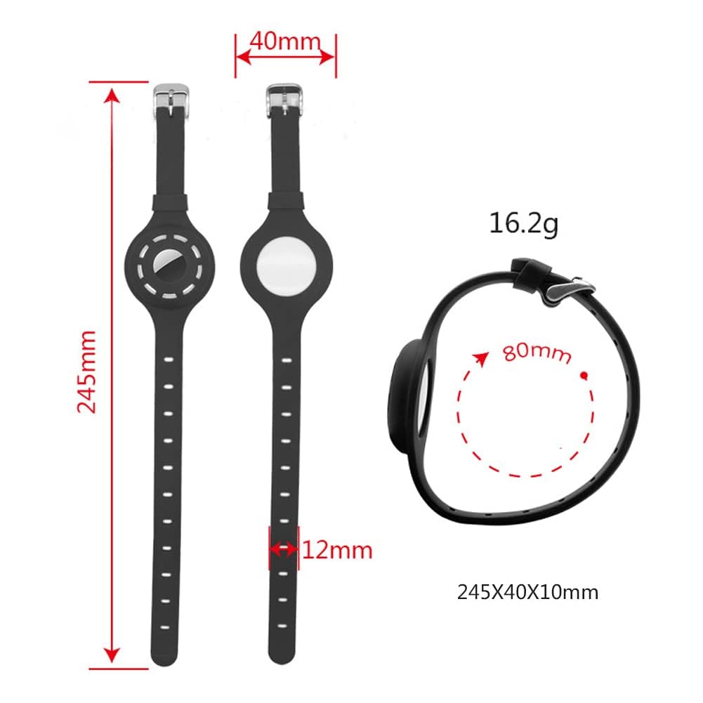 حامل طوق للكلاب متوافق مع اير تاج، طوق سيليكون مقاوم للماء ومضاد للضياع للقطط والكلاب لجميع أنواع القطط والكلاب والحيوانات الأخرى، طوق تتبع جي بي اس (لا يشمل اير تاج) (أسود)