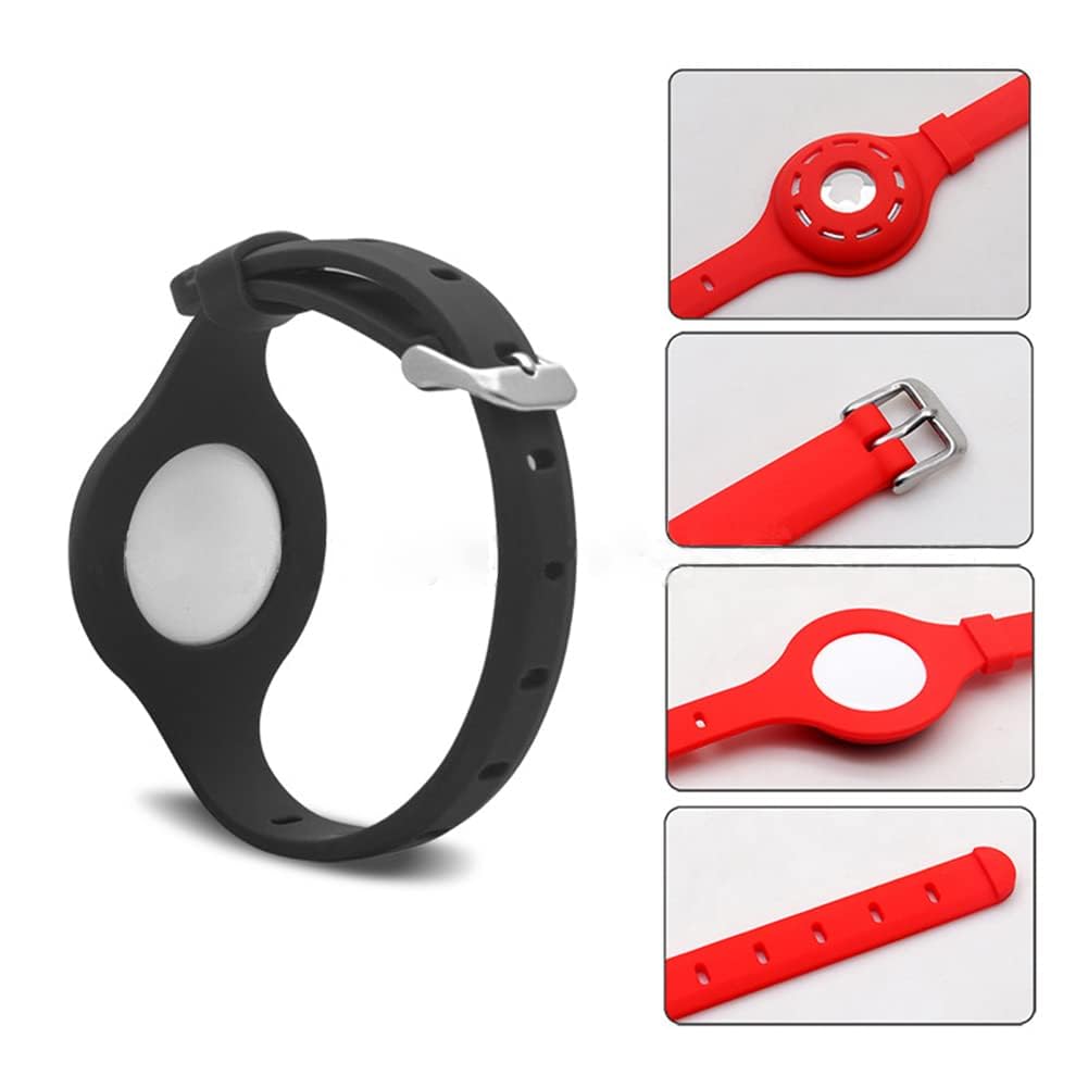 حامل طوق للكلاب متوافق مع اير تاج، طوق سيليكون مقاوم للماء ومضاد للضياع للقطط والكلاب لجميع أنواع القطط والكلاب والحيوانات الأخرى، طوق تتبع جي بي اس (لا يشمل اير تاج) (أسود)