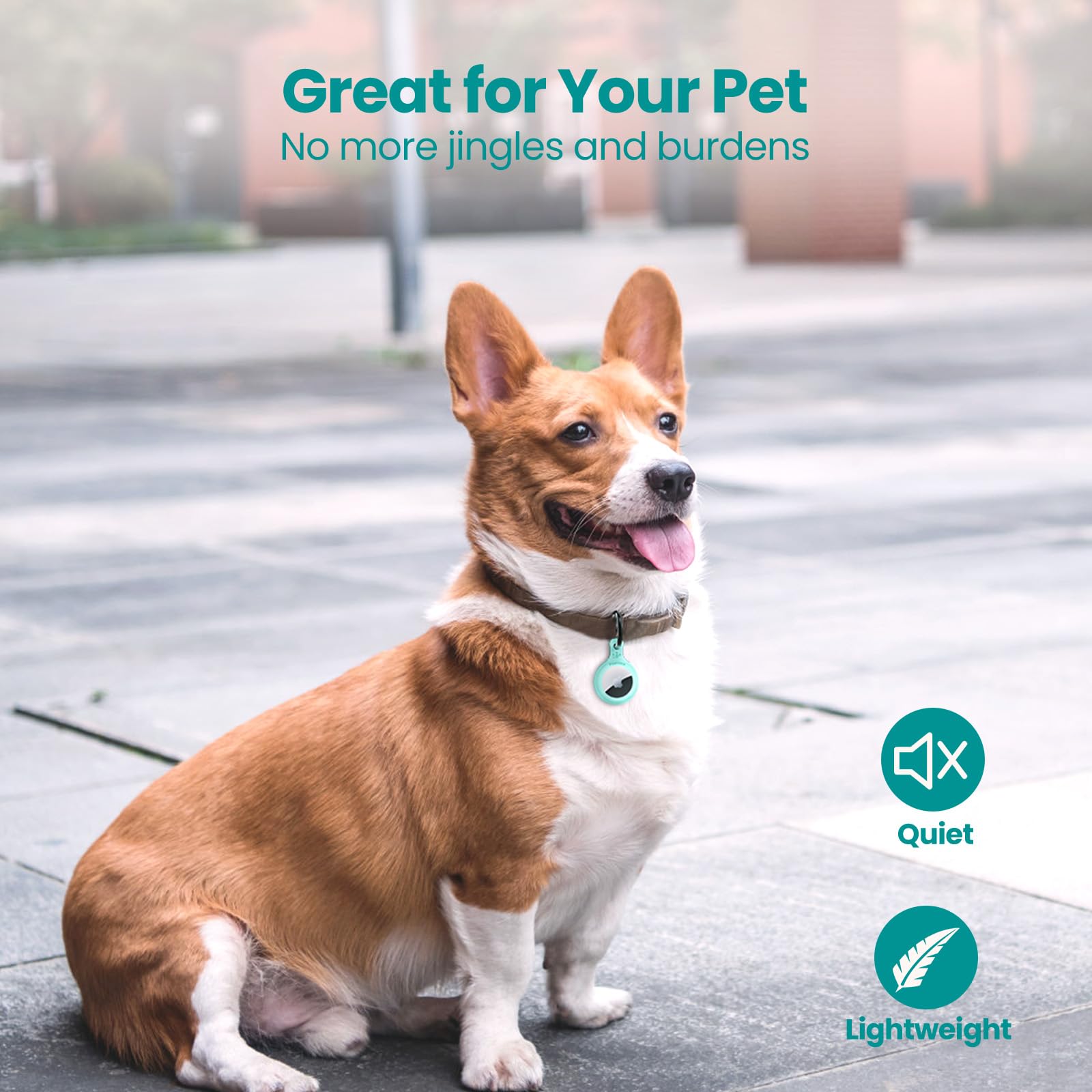 حامل وطوق ايرتاج للحيوانات الاليفة. علامة وتطبيق GPS مع معرف QR ذكي لتحديد الموقع الفوري وملف تعريف الحيوانات الاليفة ومعلومات الاتصال. جهاز تتبع الكلاب او جهاز تتبع القطط (بينك)