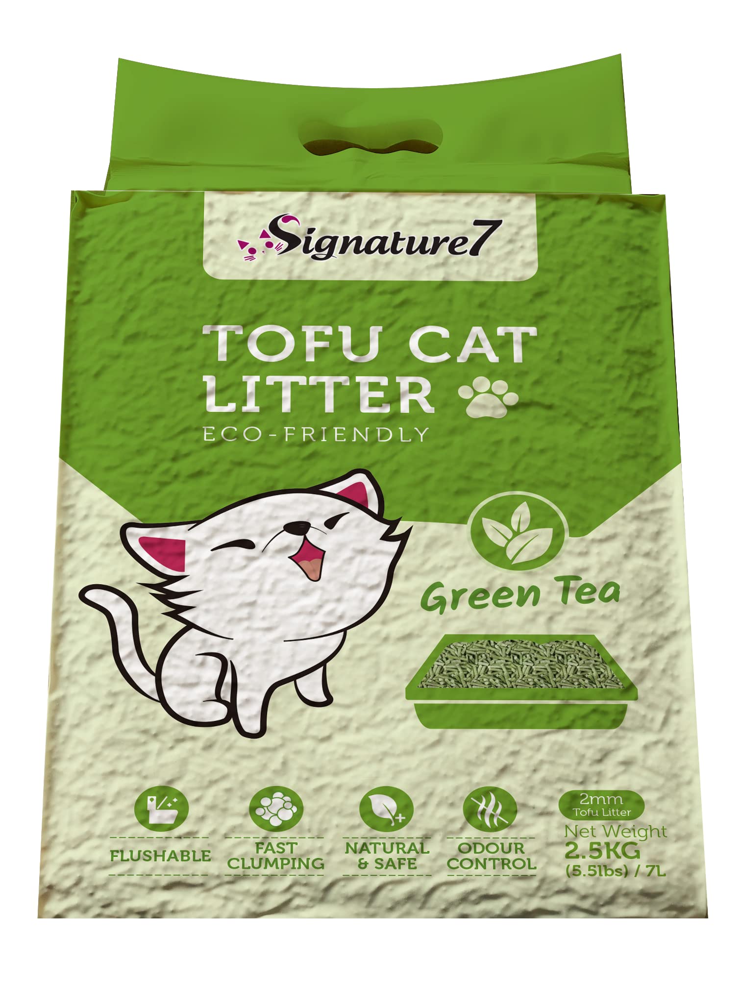 رمل توفو لسلة فضلات القطط برائحة اللافندر من سيجنيتشر7، وزن 2.5 كجم (7 لتر)