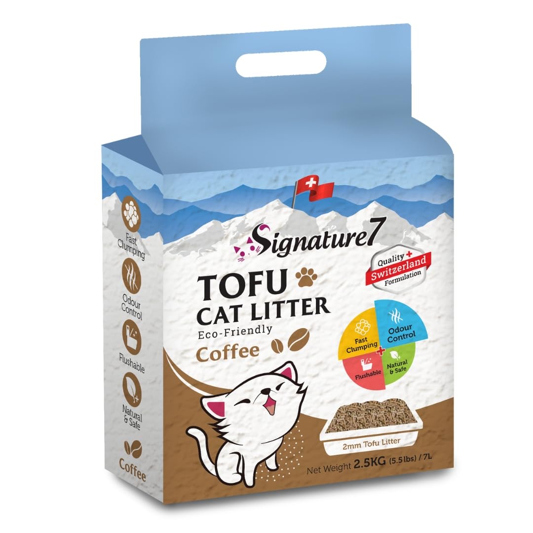 رمل توفو لسلة فضلات القطط برائحة اللافندر من سيجنيتشر7، وزن 2.5 كجم (7 لتر)