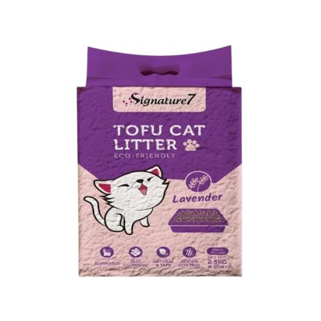 رمل توفو لسلة فضلات القطط برائحة اللافندر من سيجنيتشر7، وزن 2.5 كجم (7 لتر)