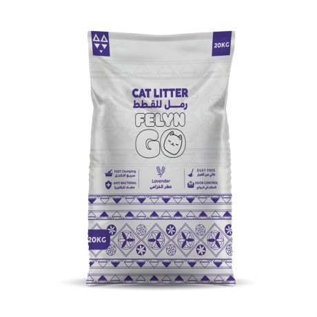رمل فضلات القطط برائحة اللافندر من فيلين جو، 20 كجم
