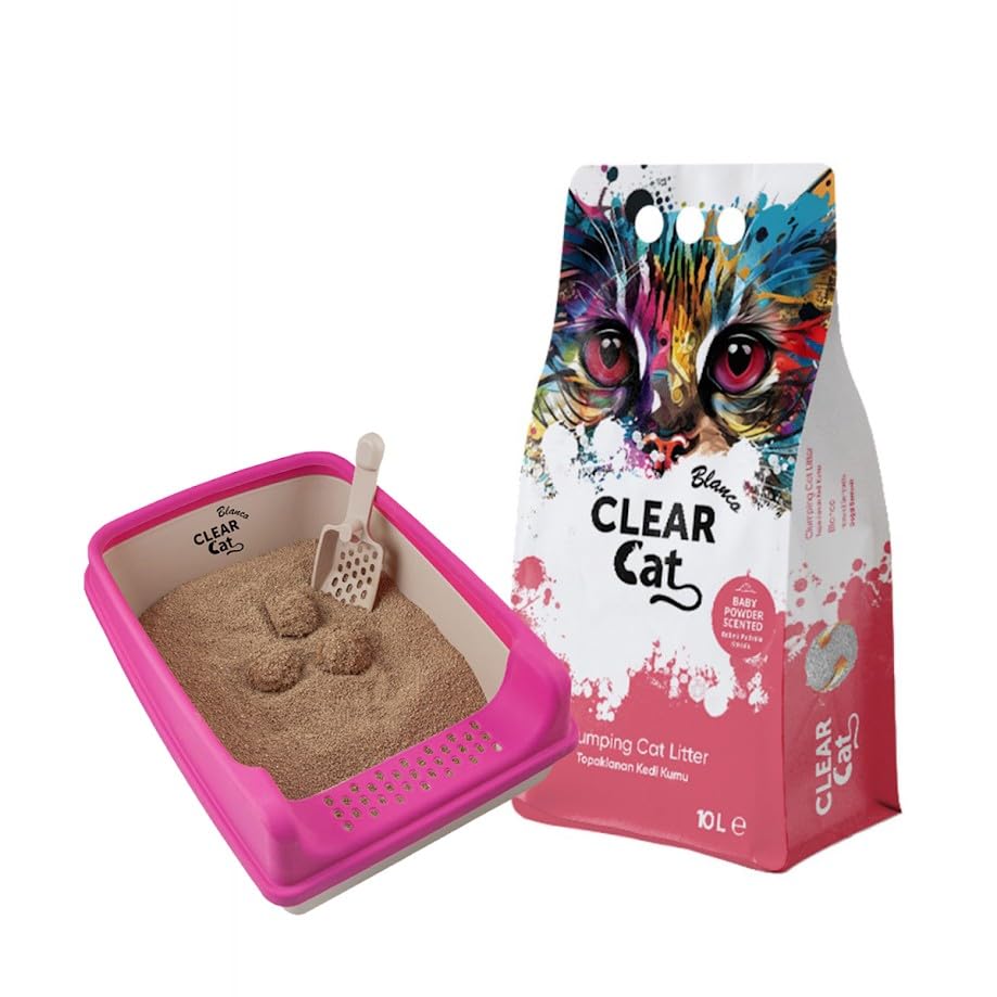 رمل فضلات القطط برائحة بيبي باودر من كلير كات بلانكو، 10 لتر
