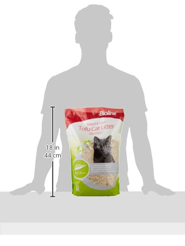 رمل فضلات القطط توفو طبيعي وطازج بنكهة خام حبيبية قابلة للتصريف من بيولاين، 6 لتر