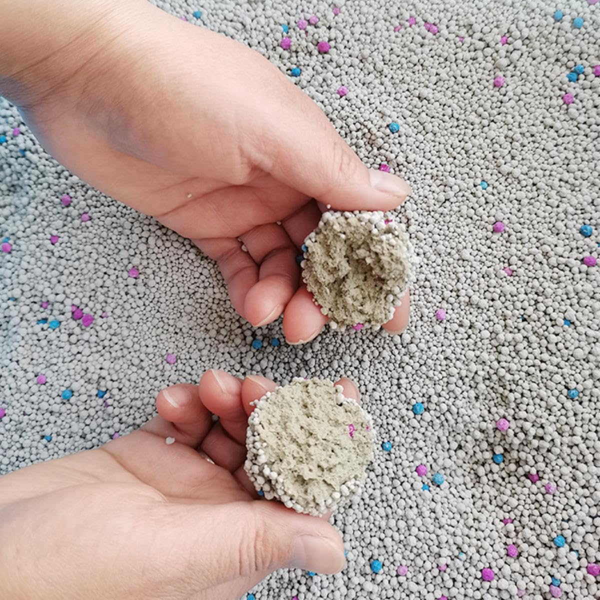 رمل قطط بوزن 5 كجم برائحة الليمون، تكتل سريع وخال من الغبار مع تحكم قوي بالروائح وحماية مضادة للبكتيريا، قليل الانتشار وآمن للحيوانات الأليفة والبشر من سكاي-تاتش