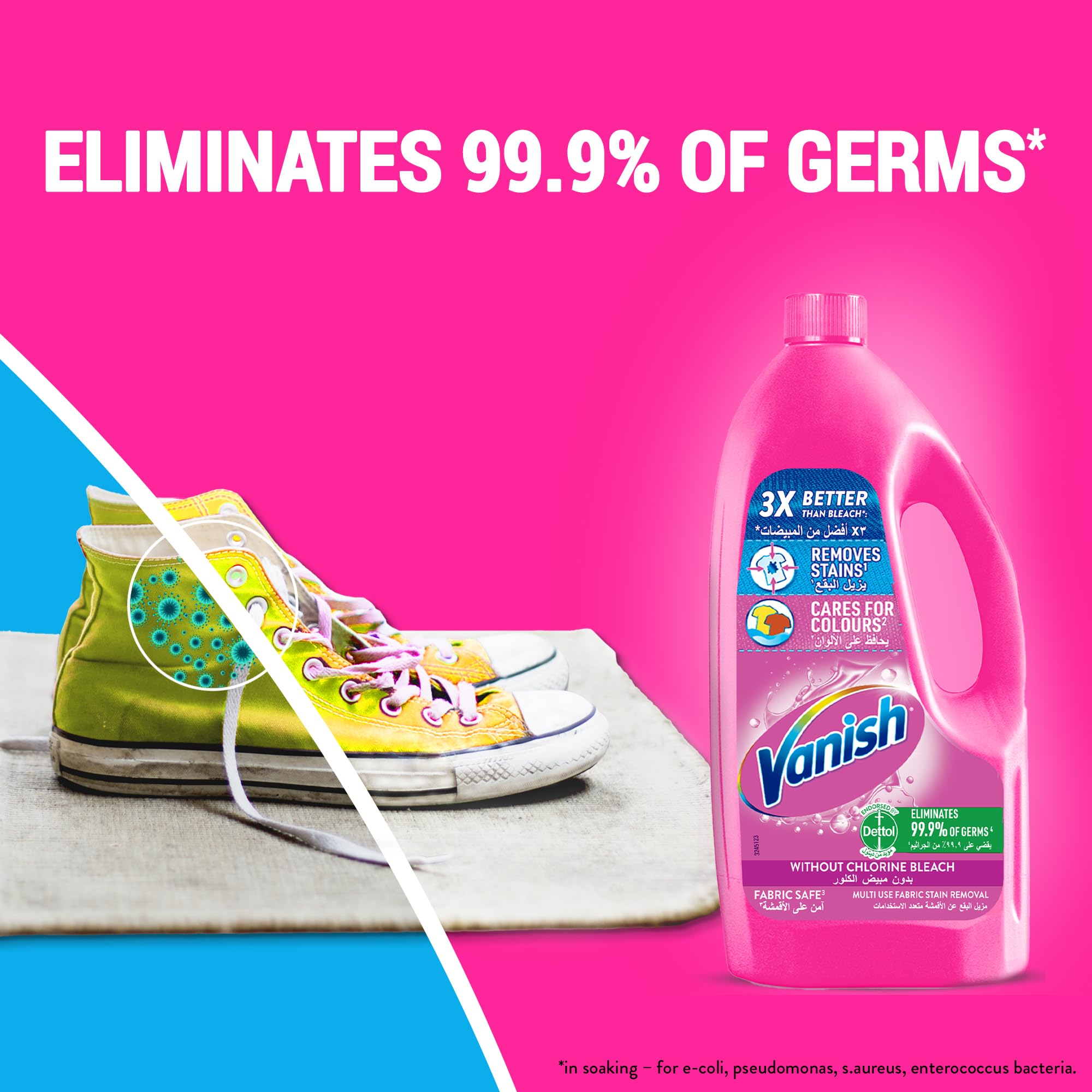 سائل ڤانيش لإزالة بقع الغسيل للملابس البيضاء والملونة يمكن استخدامه مع أو بدون المنظفات والمواد المضافة مثالي للاستخدام في الغسالة الكهربائية 3 لتر ون 3000.0 جمات