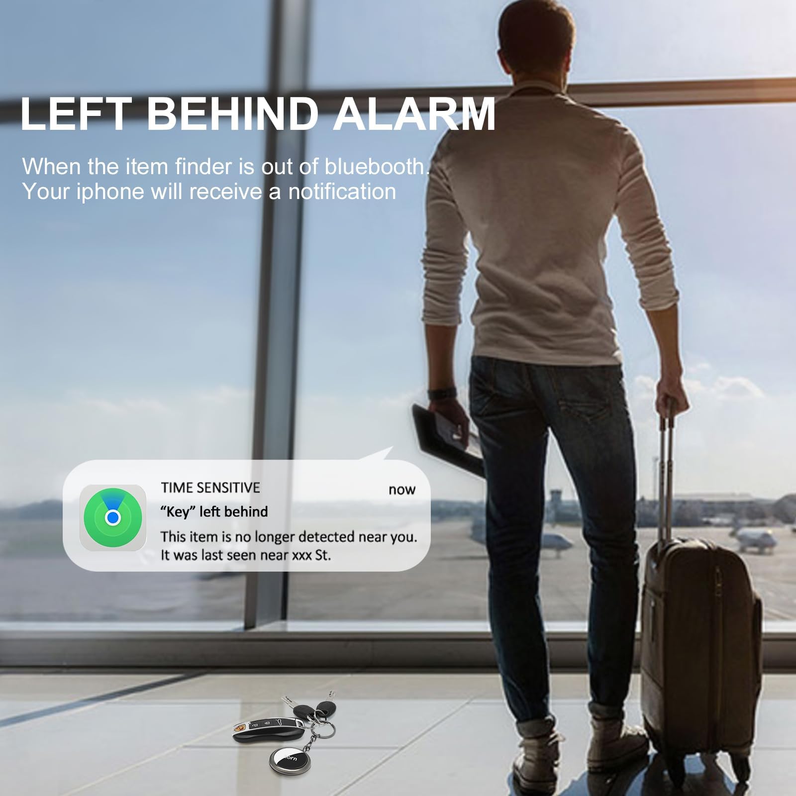 سمارت سي سي بطاقة تعقب الهواء - جهاز تتبع ذكي يعمل بالبلوتوث لتتبع المنتجات الهوائية (iOS فقط) جهاز تحديد المواقع مضاد للضياع مع تطبيق يعمل مع فايند ماي للكلاب والقطط والمفاتيح والامتعة (اسود وابيض)