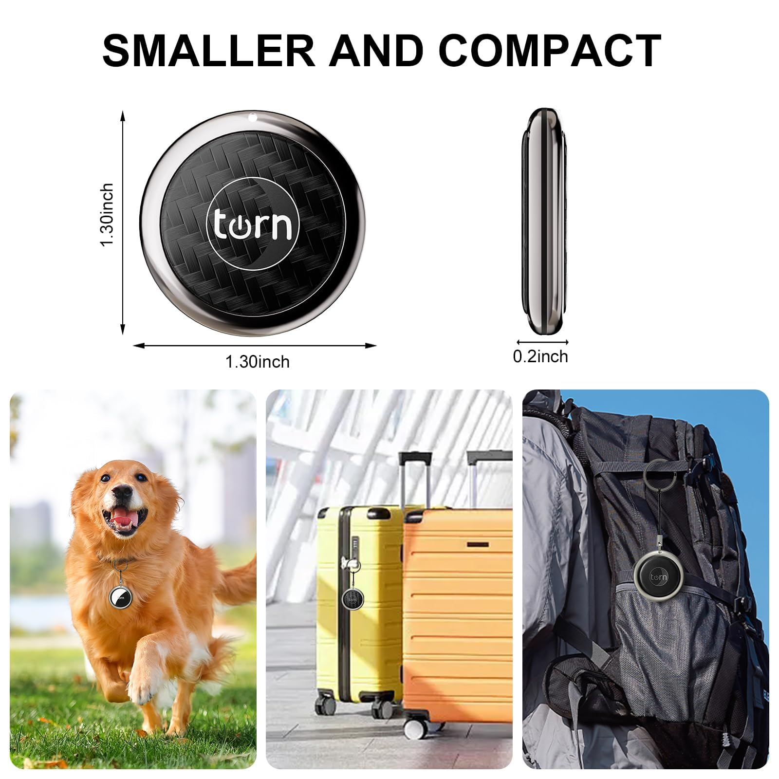 سمارت سي سي بطاقة تعقب الهواء - جهاز تتبع ذكي يعمل بالبلوتوث لتتبع المنتجات الهوائية (iOS فقط) جهاز تحديد المواقع مضاد للضياع مع تطبيق يعمل مع فايند ماي للكلاب والقطط والمفاتيح والامتعة (اسود وابيض)