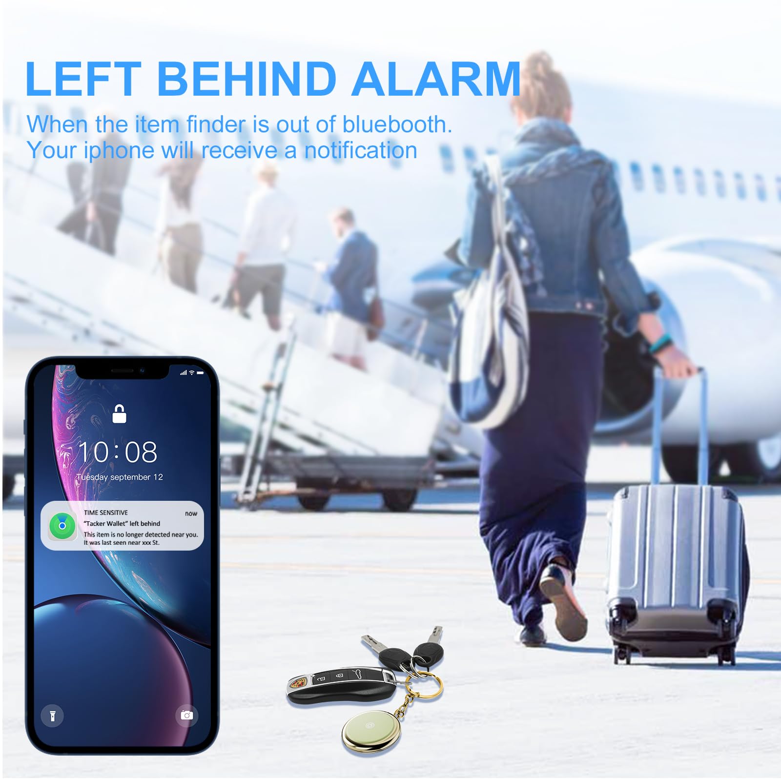 سمارت LB 2、جهاز تتبع اجهزة ايرتاج يعمل مع ابل فايند ماي (اي او اس فقط) مع تطبيق GPS للكلاب والقطط والامتعة والمفاتيح وشنطة الظهر وشنطة الظهر وغيرها (زهري)