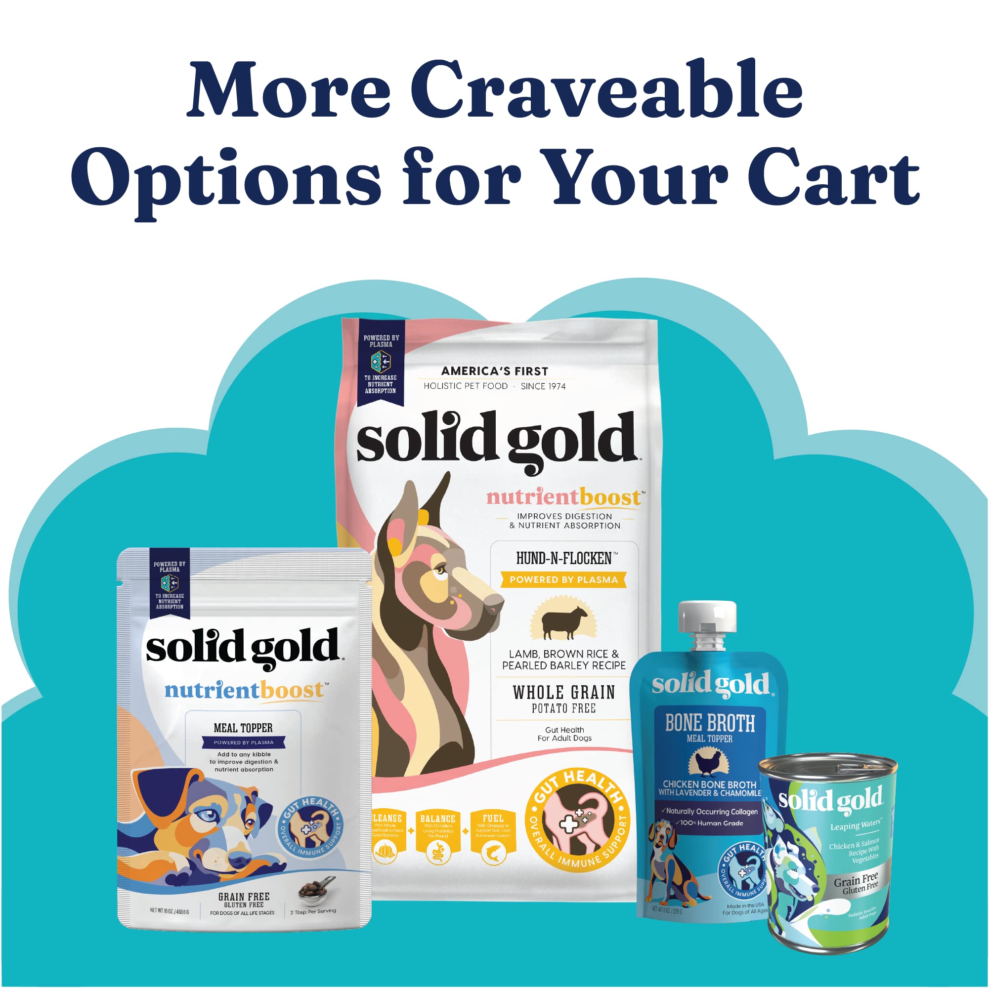 سوليد غولد فيتامينات متعددة للكلاب والقطط من سي ميل - مكمل عشب البحر خالي من الحبوب - انزيمات هضمية للكلاب - صحة الامعاء ودعم المناعة - بشرة ومعطف صحي - اوميجا 3 ومسحوق سوبر فود - 5 اونصة