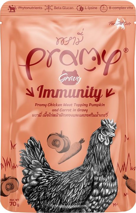 طعام رطب للقطط بالدجاج واليقطين والجزر من برامي، 70 جرام