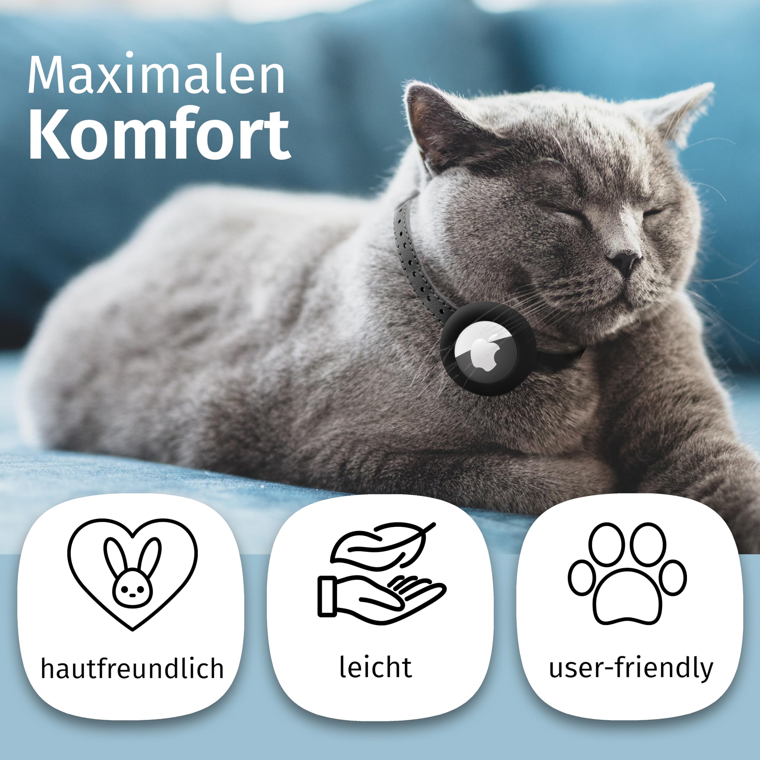 طوق للقطط مع شريط مطاطي من ابل اير تاج، طوق للقطط من الجلد امن مع اسم، جرس. طوق للقطط بنظام تحديد المواقع GPS مع جهاز تتبع GPS بدون اشتراك 21Sch