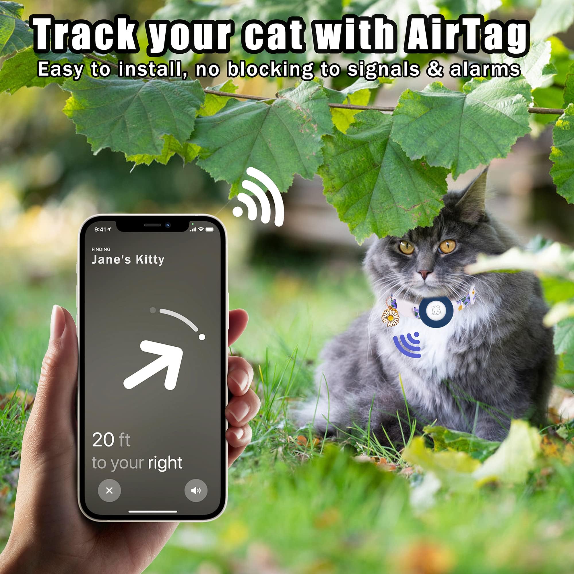 طوق للقطط من ابوتو، طوق للقطط الصغيرة قابل للفصل مع حامل ايرتاج من السيليكون، منتجات القطط المنفصلة، اجراس وزهور، طوق قطط خفيف الوزن مع اجراس للقطط والكلاب الصغيرة