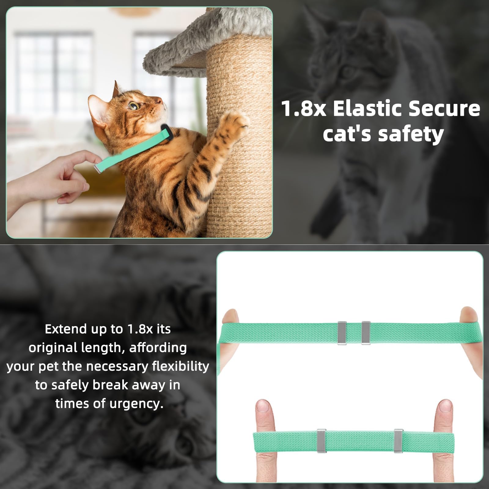 طوق للقطط من ايرتاج، طوق للقطط الصغيرة قابل للتمدد مع حامل ابل اير تاج، خفيف الوزن ومريح، اطواق للقطط والقطط الصغيرة والجراء، 7.5-12.5 انش