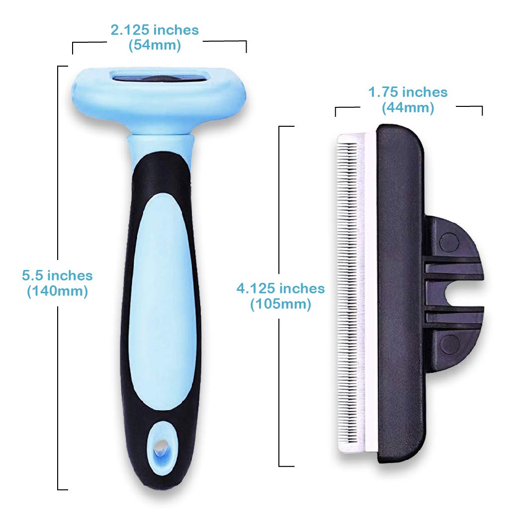 فرشاة الحيوانات الأليفة الاحترافية من بيتس فيرست - أداة العناية وإزالة تساقط الشعر للقطط والكلاب - تقلل الميت والتشابك - مشط الفولاذ المقاوم للصدأ قابل للفصل لسهولة التنظيف - مقبض نا