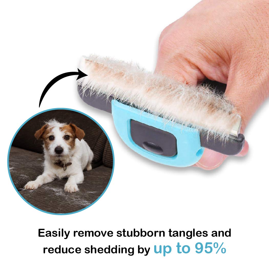 فرشاة الحيوانات الأليفة الاحترافية من بيتس فيرست - أداة العناية وإزالة تساقط الشعر للقطط والكلاب - تقلل الميت والتشابك - مشط الفولاذ المقاوم للصدأ قابل للفصل لسهولة التنظيف - مقبض نا