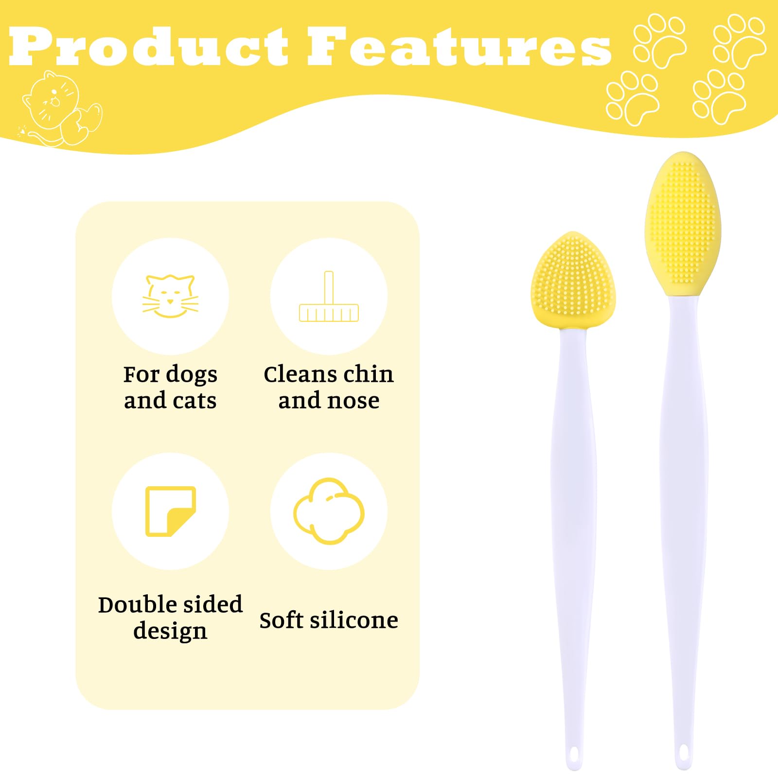 فرشاة تنظيف ذقن القطط، مجموعة فرش لعلاج حب الشباب والقطط، فرشاة تقشير بذور سوداء مزدوجة الجوانب لتنظيف الحيوانات الاليفة وحب الشباب (اصفر، زهري، اخضر نعناعي)
