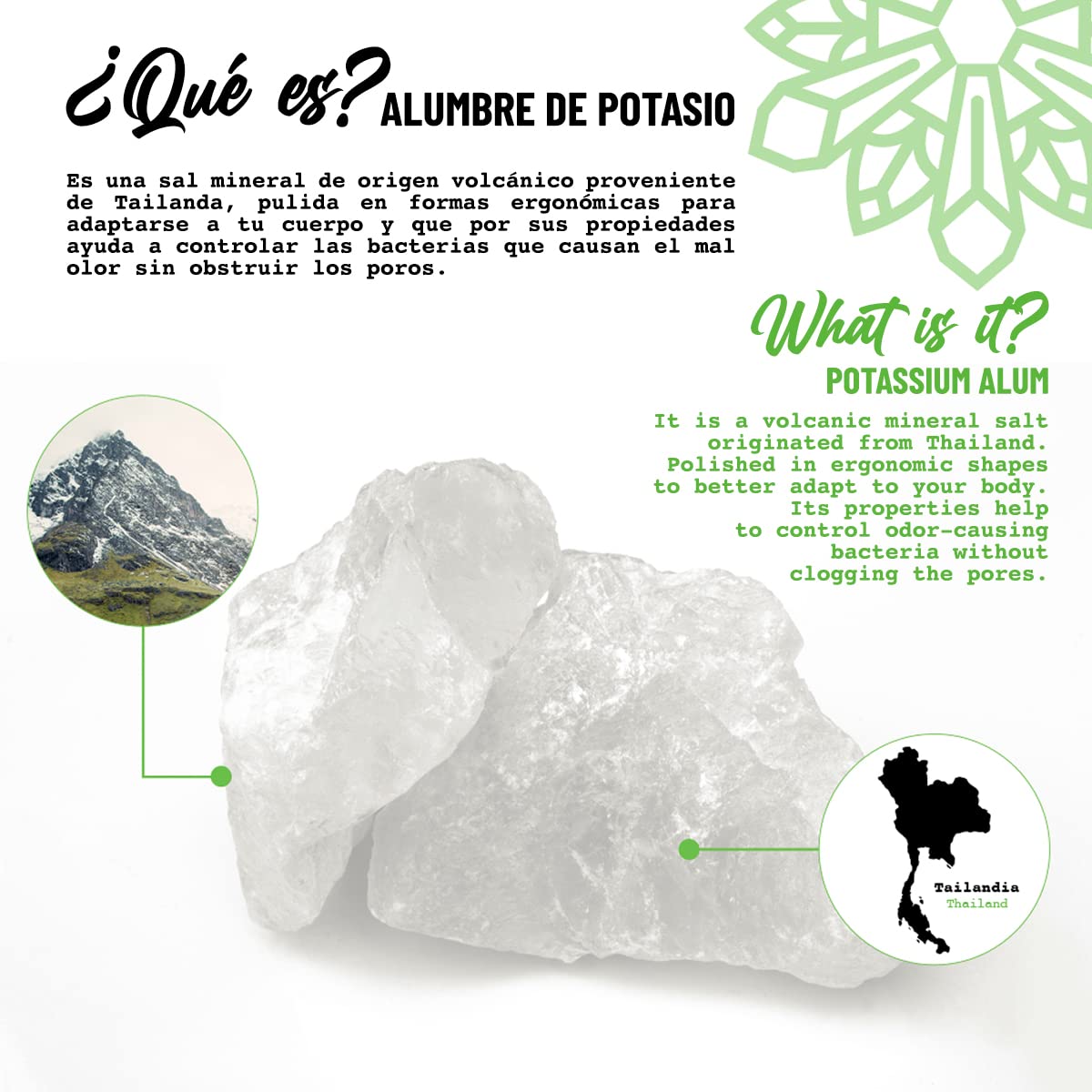 فيتال جرين - مزيل عرق من حجر كريستال الشب والبوتاسيوم الطبيعي خال البارابين والكحول يزيل الروائح الكريهة وبدون بقع عرض 60 غرام - 2.1 اونصة 3 وحدات عديم الرائحة للجنسين