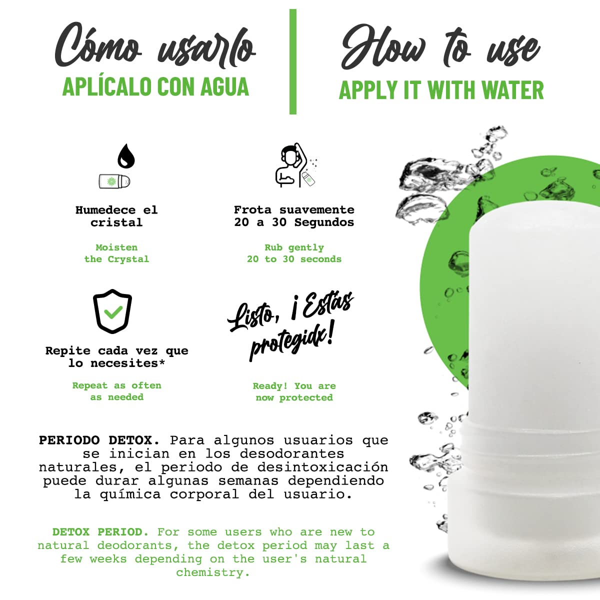 فيتال جرين - مزيل عرق من حجر كريستال الشب والبوتاسيوم الطبيعي خال البارابين والكحول يزيل الروائح الكريهة وبدون بقع عرض 60 غرام - 2.1 اونصة 3 وحدات عديم الرائحة للجنسين