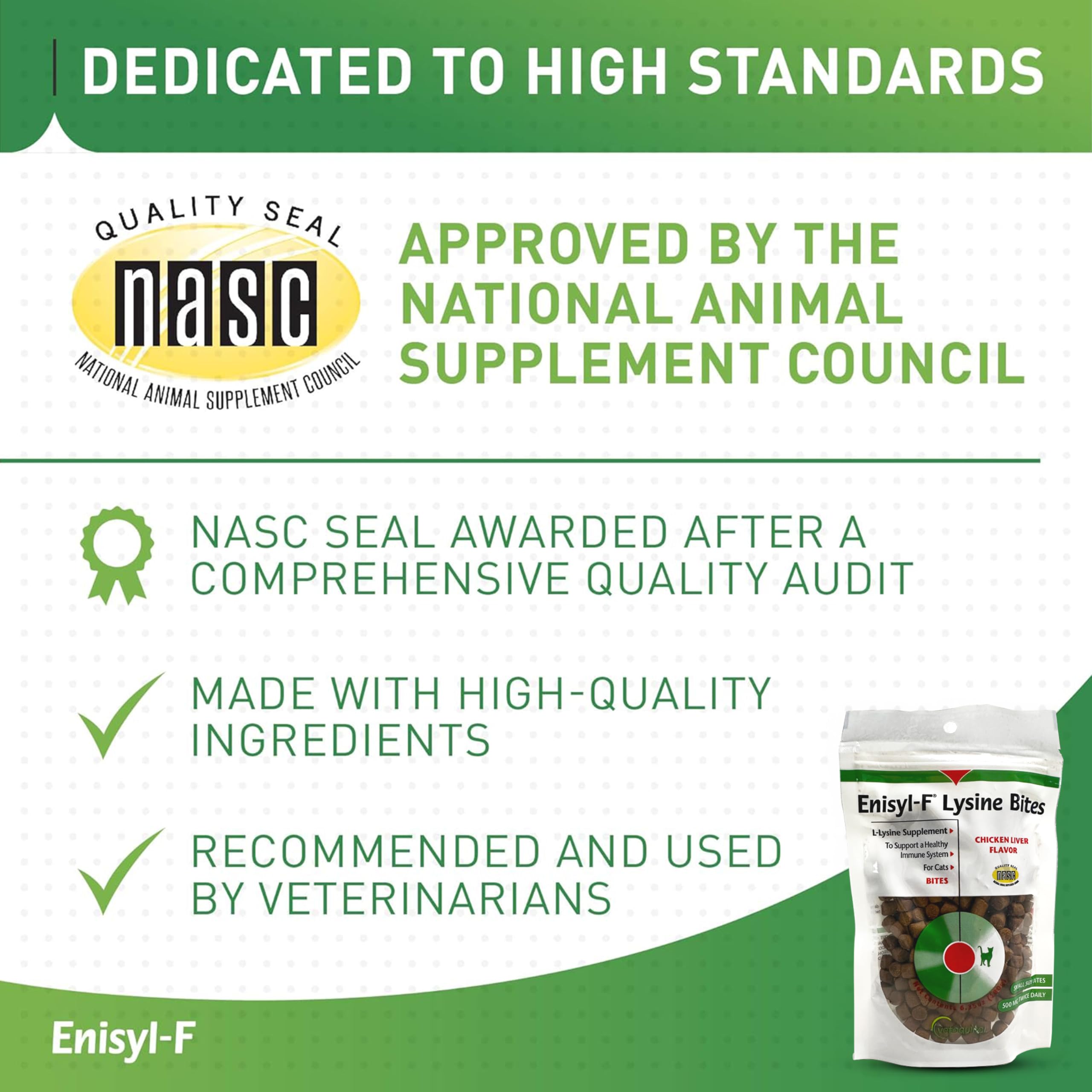 فيتوكوينول لدغات ليسين من انيسيل-اف: مضغ ال ليسين للقطط والقطط الصغيرة - نكهة كبد الدجاج، 6.4 اونصة (180 غرام) كيس قابل لاعادة الاغلاق