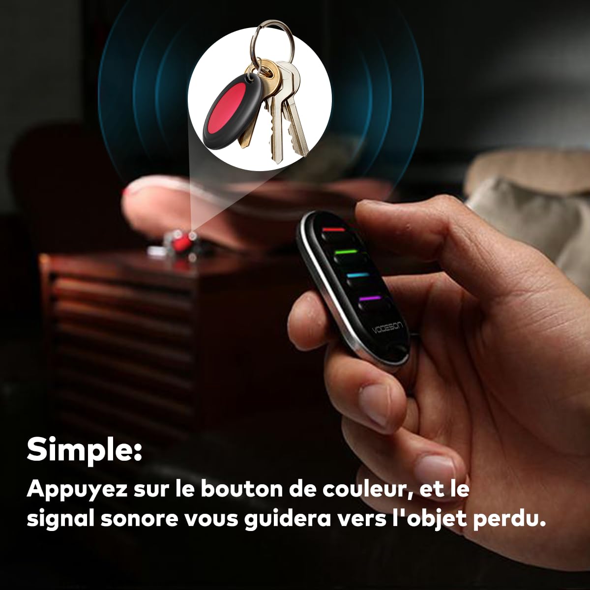 فيودسون جهاز العثور على المفاتيح، جهاز تحكم عن بعد، سهل الاستخدام ومناسب لجهاز تحديد مواقع المفاتيح اللاسلكي لكبار السن، صافرة العثور على المفاتيح والمحفظة ومكتشف الجوال، جهاز تتبع القطط والحيوانات