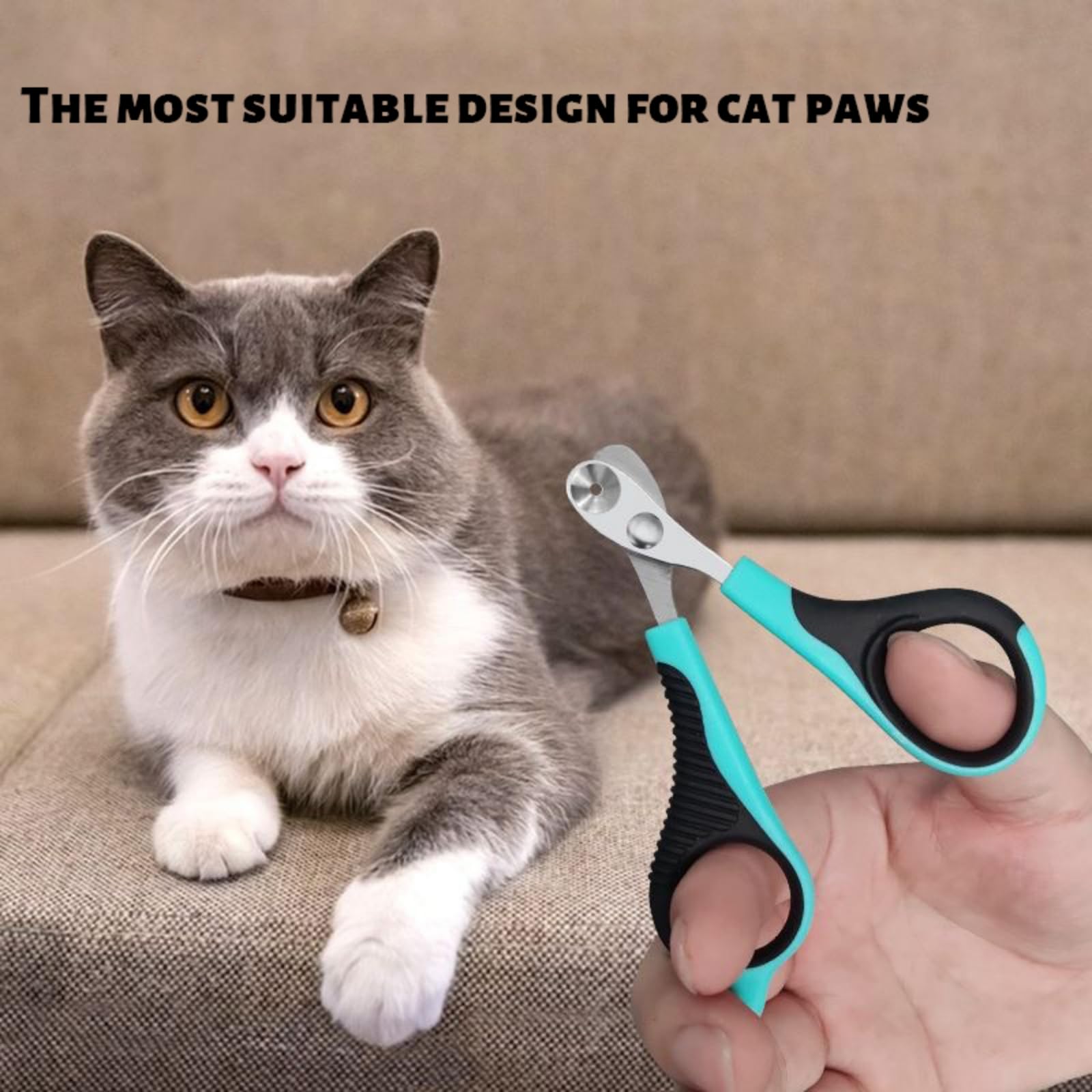 قصافة أظافر القطط الاحترافية سهلة الاستخدام بفتحة دائرية للحيوانات الأليفة وجميع أنواع القطط والقطط الصغيرة والشينشيلا وجميع سلالات الحيوانات الأليفة الصغيرة من ترومون