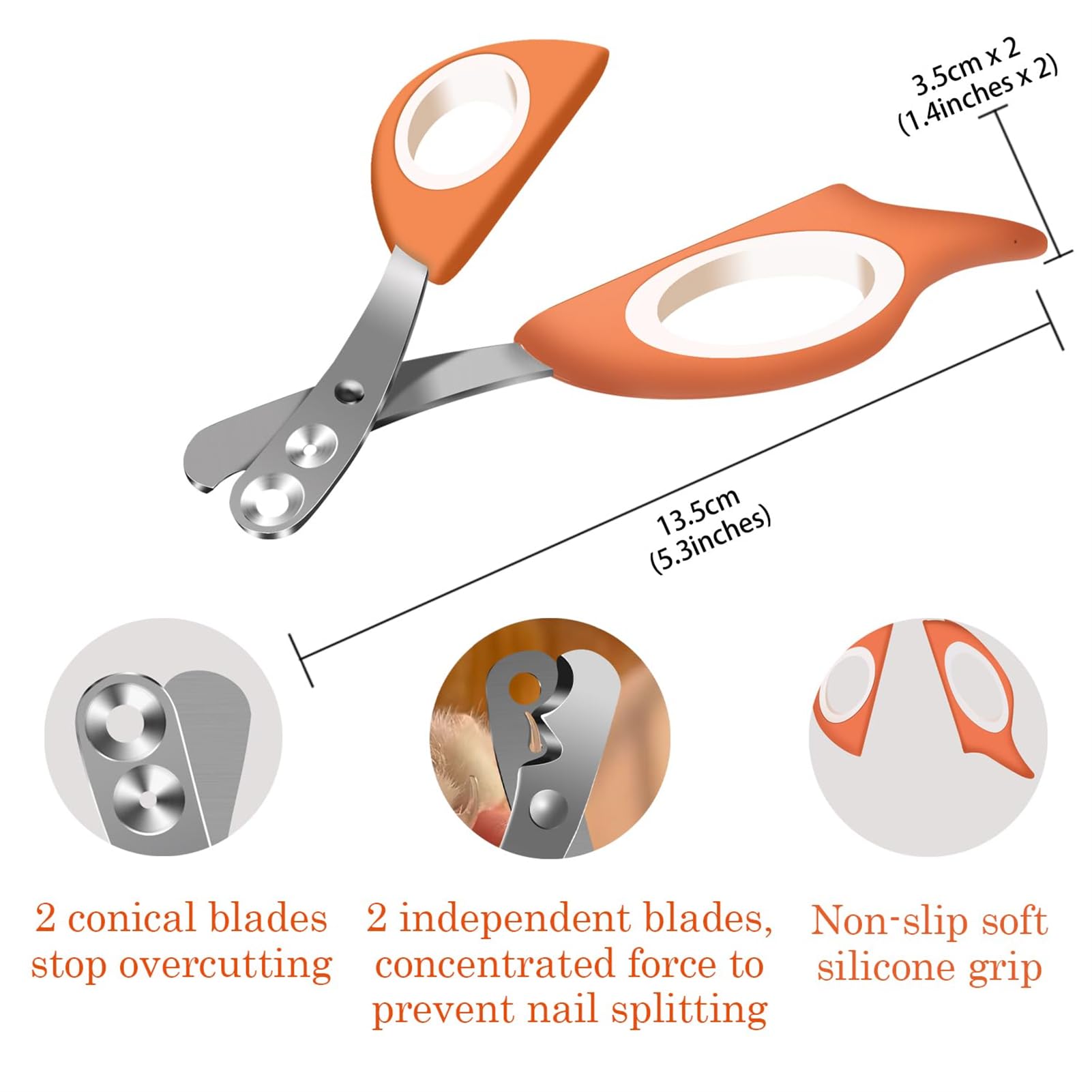 قصافة اظافر احترافية للقطط - اداة تشذيب امنة بفتحتين للقطط والكلاب والطيور والجراء والقطط الصغيرة والقنافذ والقوارض والارانب، من اكسيفور