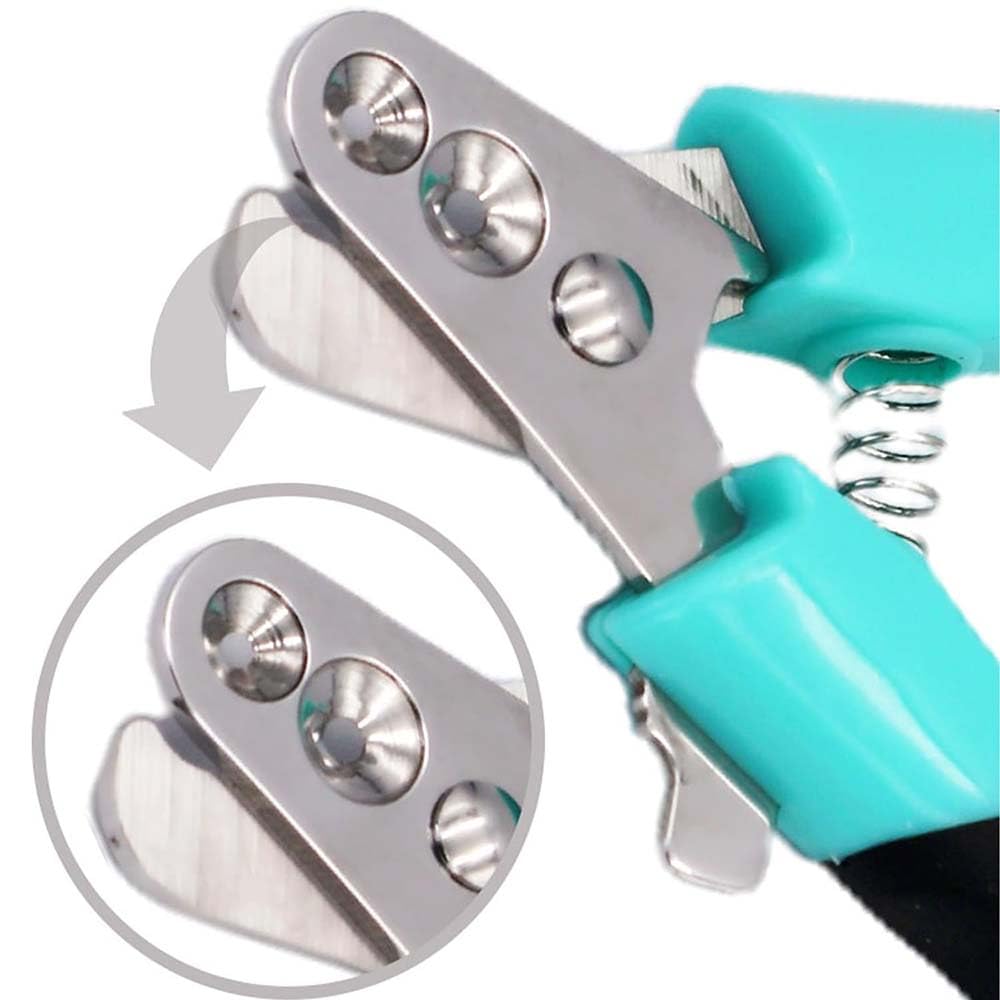 قصافة اظافر الحيوانات الاليفة مع فلتر ضغط، مقبض من الستانلس ستيل، اخضر، قطعة واحدة