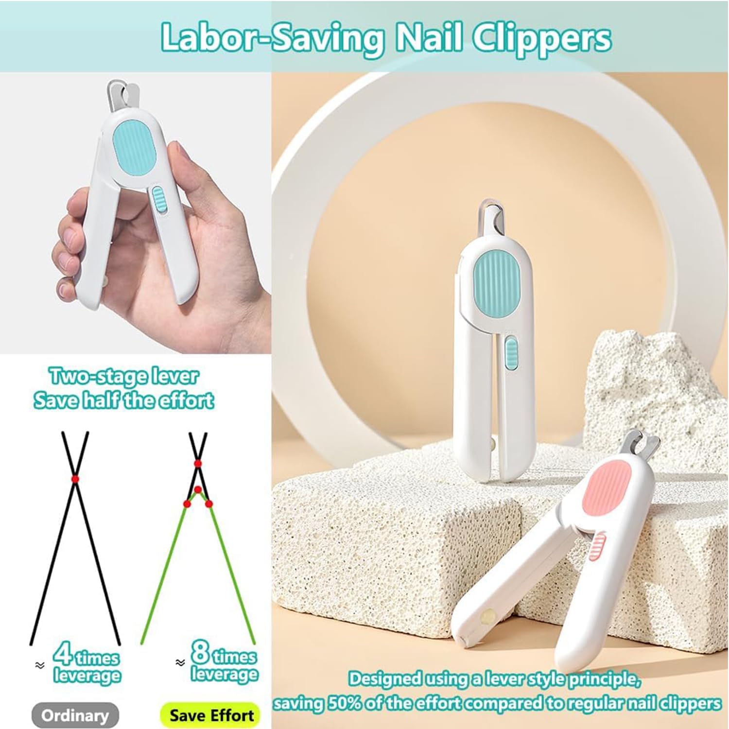 قصافة اظافر الحيوانات الاليفة من جويز، اداة تشذيب اظافر الكلاب مع واقي امان، اداة تشذيب اظافر للكلاب مع ضوء LED ودرع للرذاذ، قطاعة اظافر للقطط والكلاب والحيوانات الاليفة، اداة احترافية للعناية بالقطط