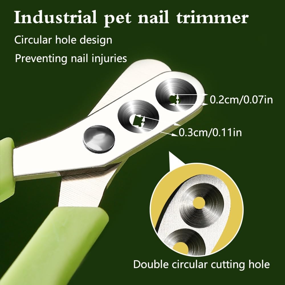 قصافة اظافر القطط مع شفرة بزاوية حادة، فتحة دائرية مزدوجة لقص اظافر القطط، اداة تشذيب دقيقة لتحديد المواقع للحيوانات الاليفة للقطط والكلاب والارانب والهامستر والقوارض، اخضر، من اكسيفور